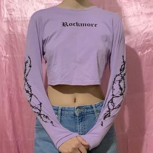 Y2K Edgy Purple Barbed Wire Crop Top